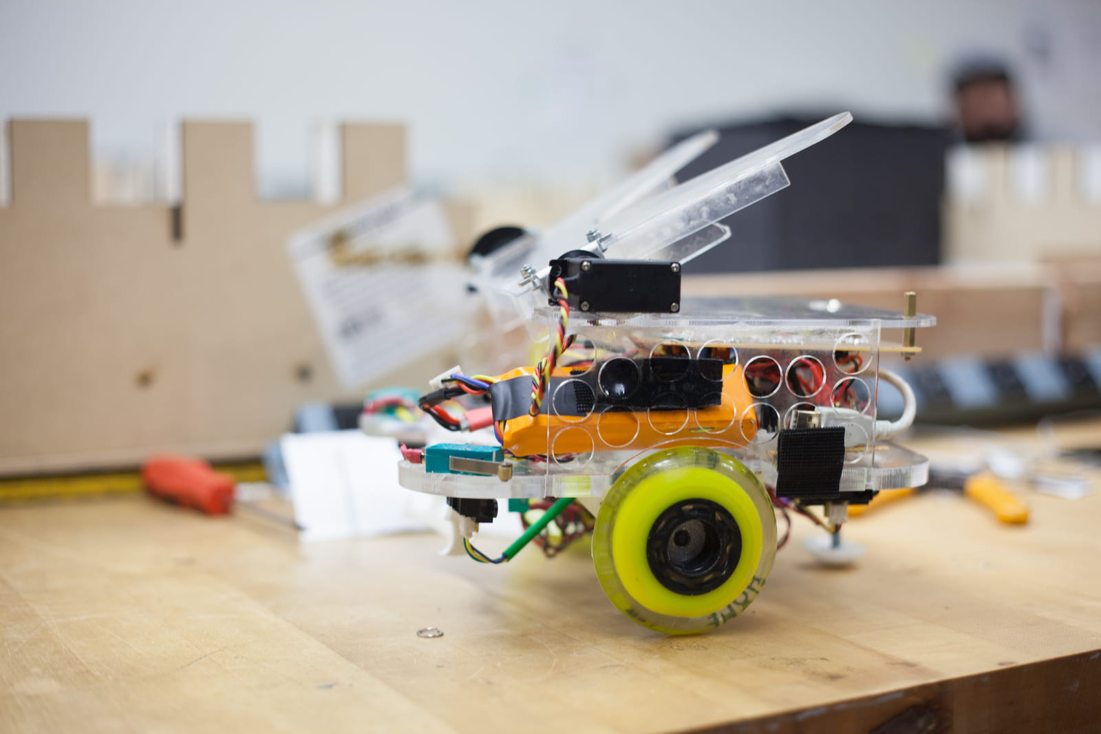 A robot made by a student at the Baskin School of Engineering