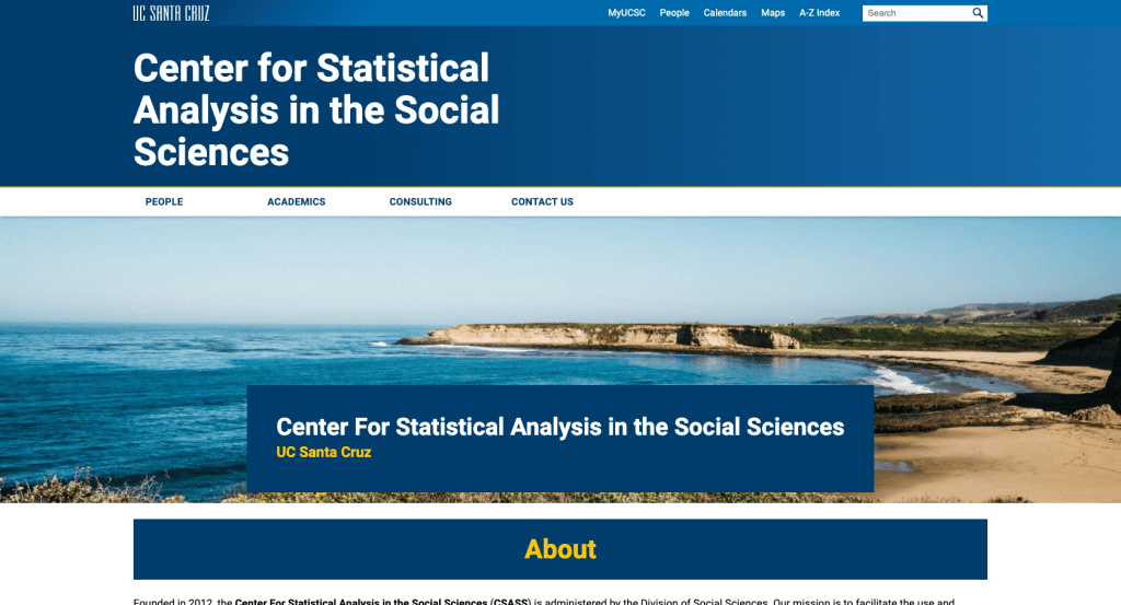Center for Statistical Analysis in the Social Sciences website screenshot