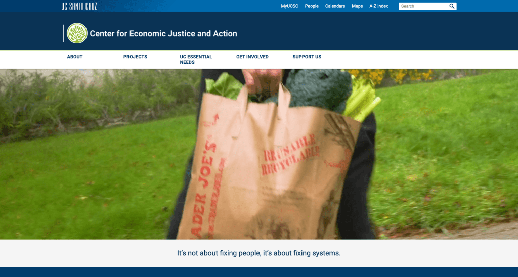 Center for economic justice website screenshot