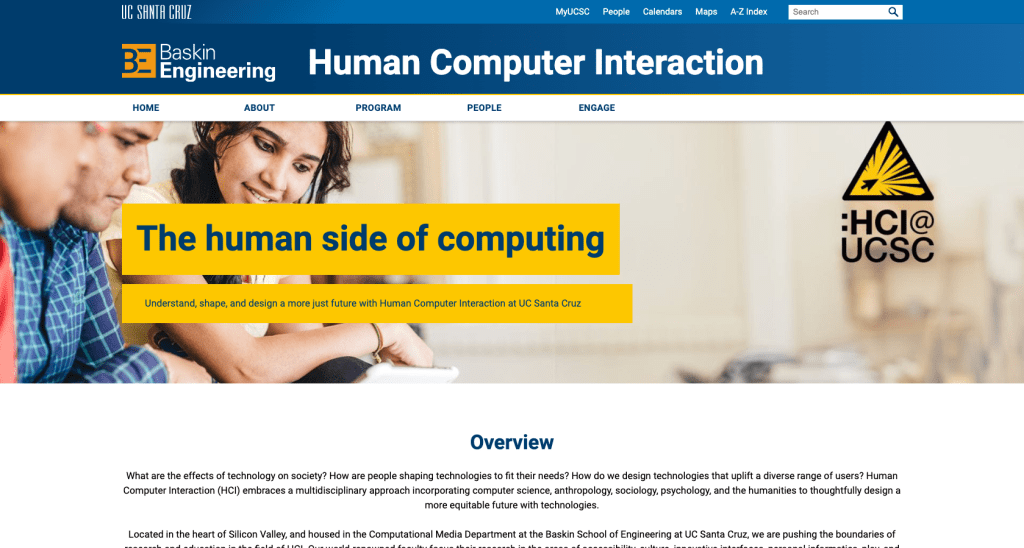 Baskin Engineering's Human Computer Interaction program website