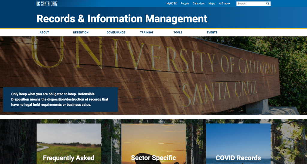 The Records & Information Management website