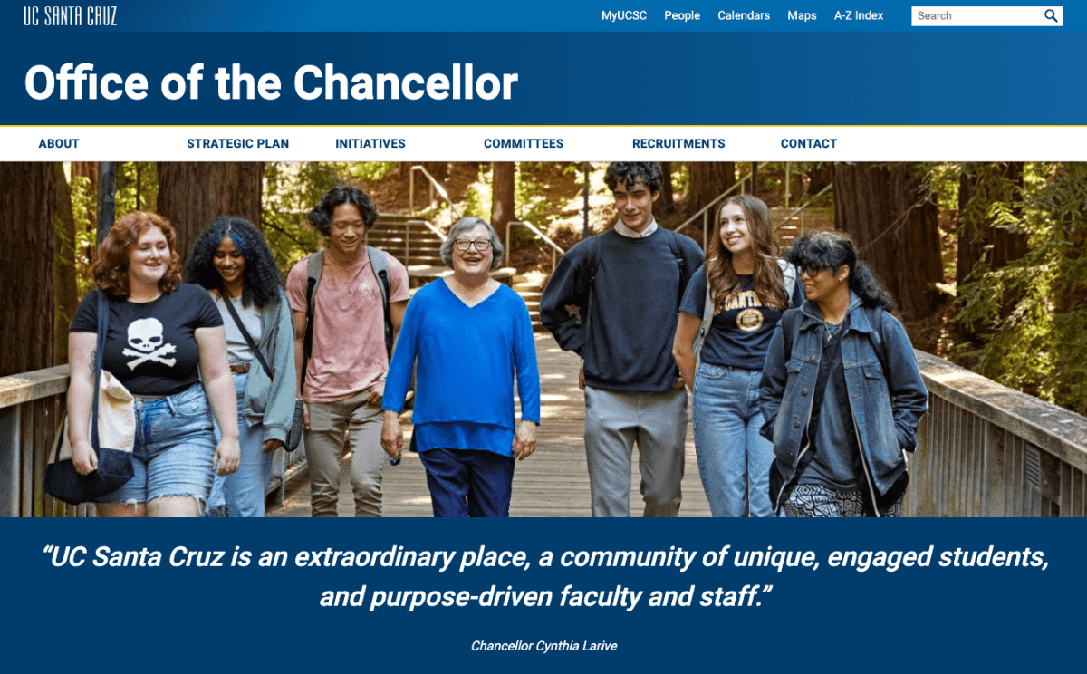 Screenshot of the Chancellor's website