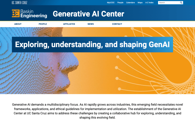 Generative AI website screenshot